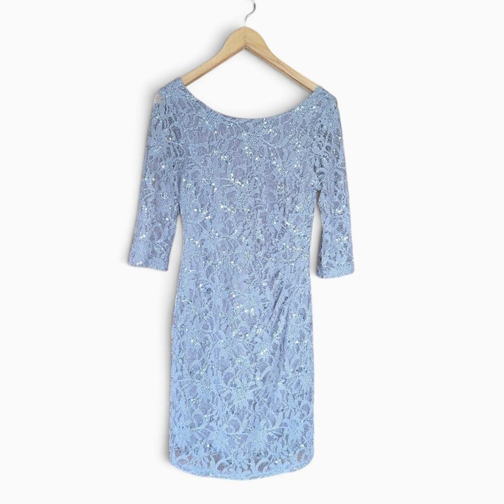 Scarlett Nite Champagne Sequin Lace Sheath Dress Women 8 Cocktail Wedding Guest